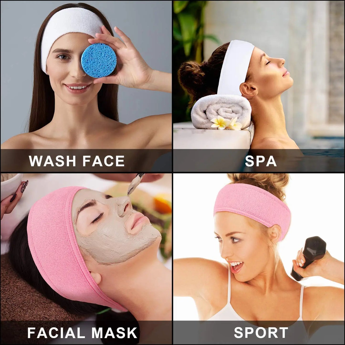 Adjustable Head Band Women Spa Wide Hairband Yoga Bath Shower Makeup Wash Face Cosmetic Headband Soft Toweling Hair Accessories