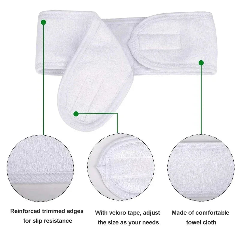 Adjustable Head Band Women Spa Wide Hairband Yoga Bath Shower Makeup Wash Face Cosmetic Headband Soft Toweling Hair Accessories