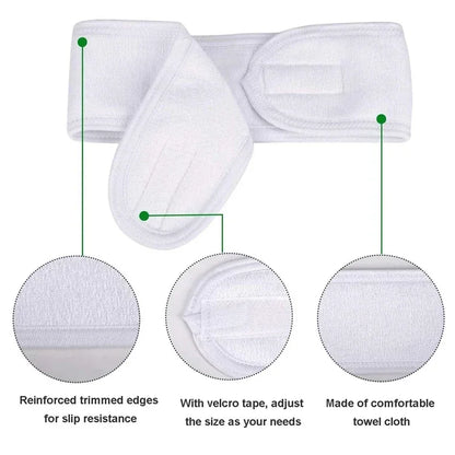 Adjustable Head Band Women Spa Wide Hairband Yoga Bath Shower Makeup Wash Face Cosmetic Headband Soft Toweling Hair Accessories