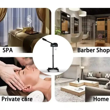 Professional Big Vaporizer Hot Facial Steamer Black Ozone Vapor Medical Facial Spa Face Steamer for Salon