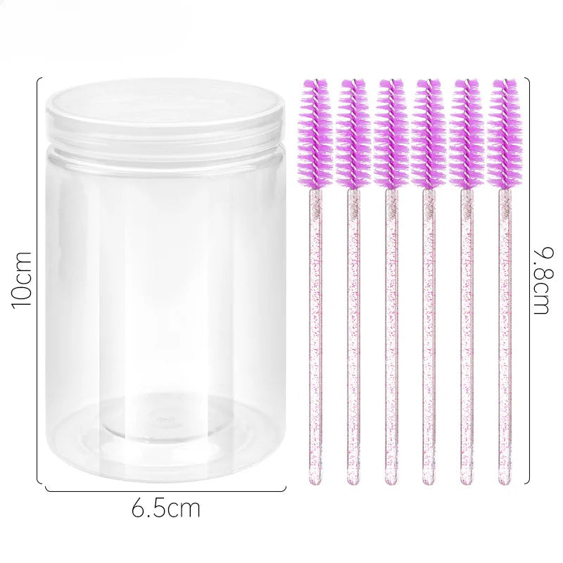 Wholesale 50Pcs/Bottle Disposable Eyelash Extension Mascara Wand Glitter Micro Lash Brushes Spoolie WithContainer Case Wholesale