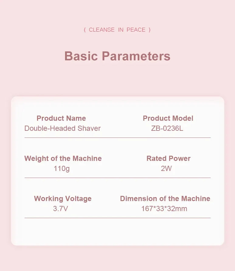 2025 Waterproof Rechargeable Electric Shaver Mini Women Bikini Trimmer Body Hair Remover Mini Double Headed Electric Epilator