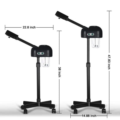 Professional Big Vaporizer Hot Facial Steamer Black Ozone Vapor Medical Facial Spa Face Steamer for Salon