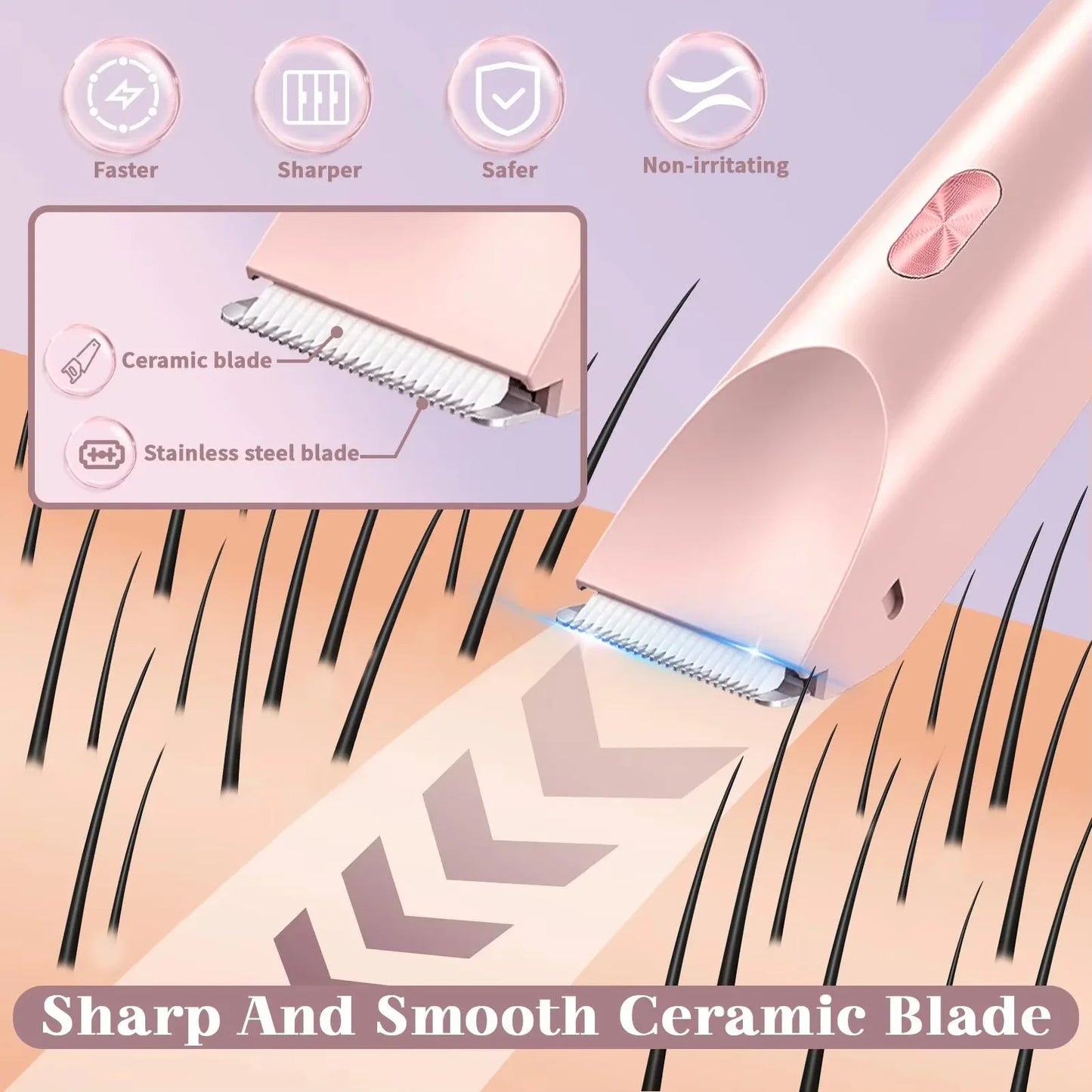 2025 Waterproof Rechargeable Electric Shaver Mini Women Bikini Trimmer Body Hair Remover Mini Double Headed Electric Epilator