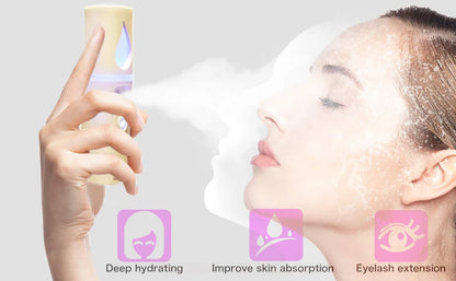 Nano Facial Steamer Mist Spray Eyelash Extensions Cleaning Pores Water SPA Moisturizing Hydrating Face Sprayer USB Rechargeable